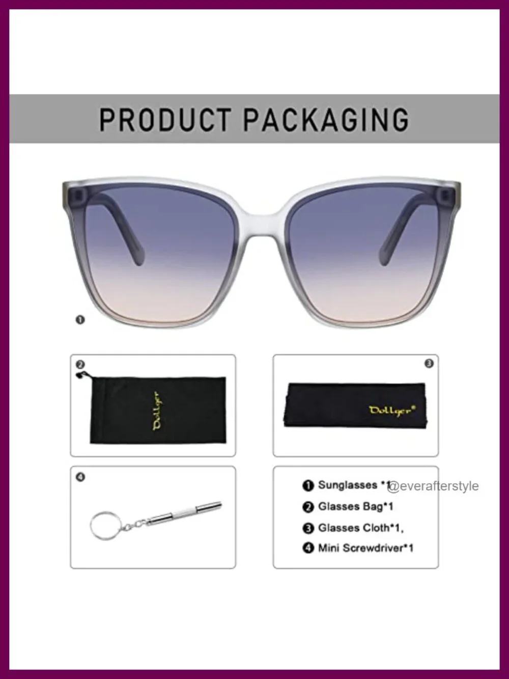 Retro Oversized Square Sunglasses UV400 Protection TR90 Frame Unisex